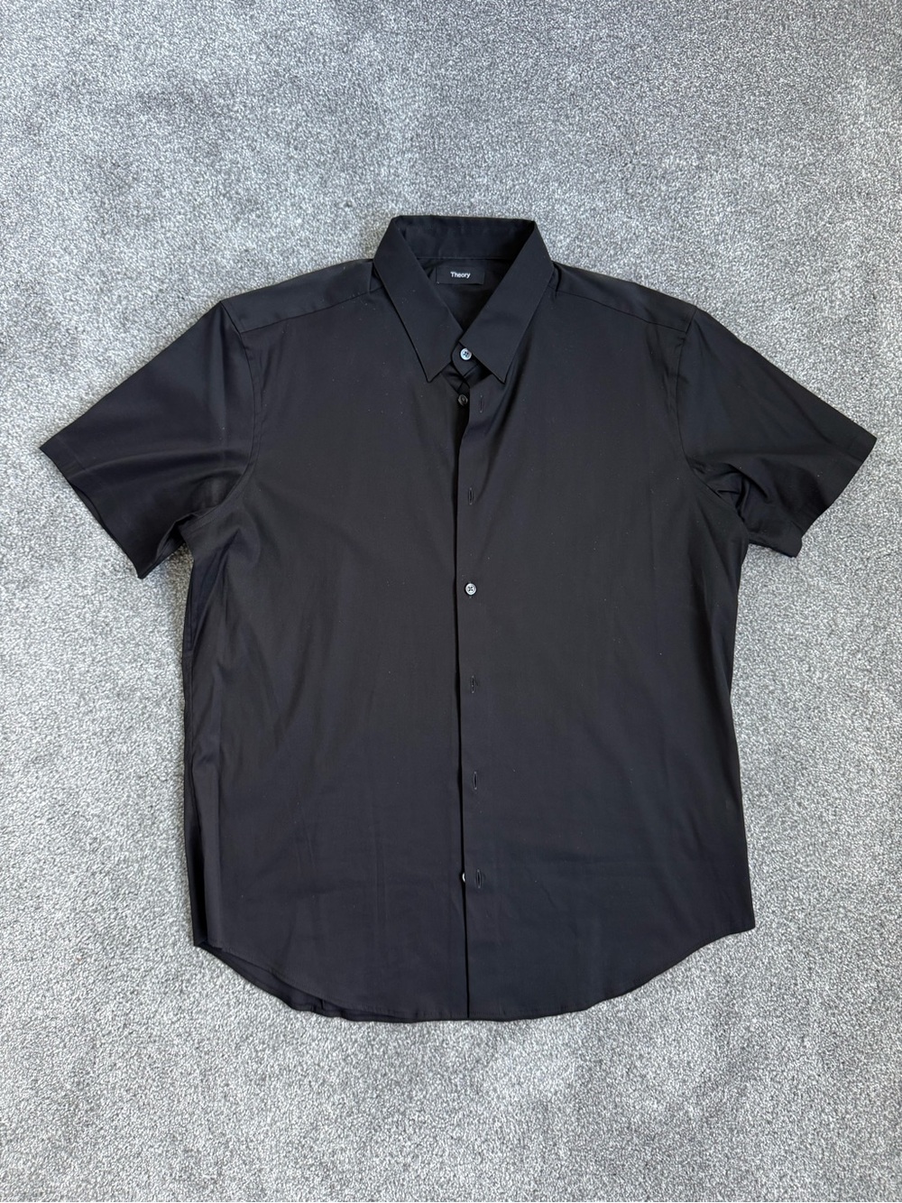 Theory Black Short Sleeve Button-Down Shirt